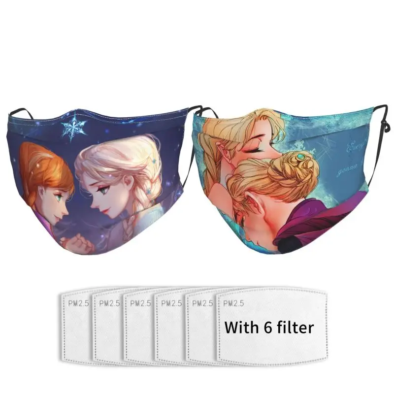 

Disney Cartoon Printing Adult Mask Outdoor Sports Protection Sunscreen Dust Masks Washable Adjustable Suitable Men Women 2PCS