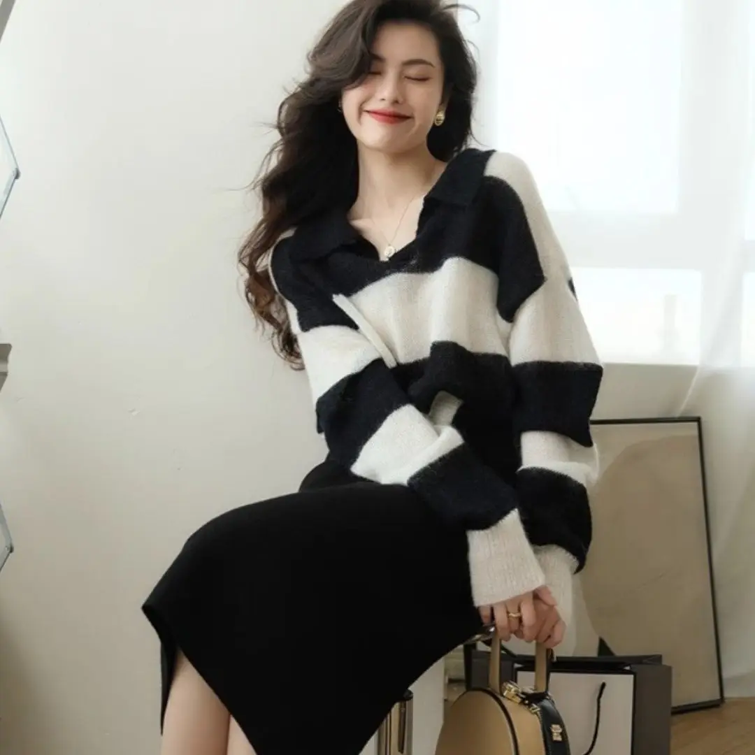 Женский кашемировый свитер с воротником поло