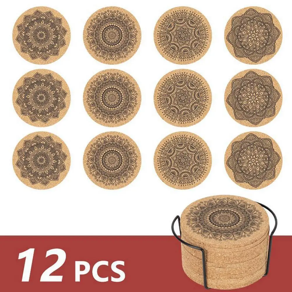 

12 шт./набор, подставки из пробки для напитков