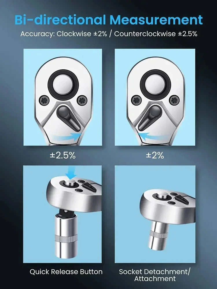 Цифровой динамометрический ключ с предустановленной головкой новый