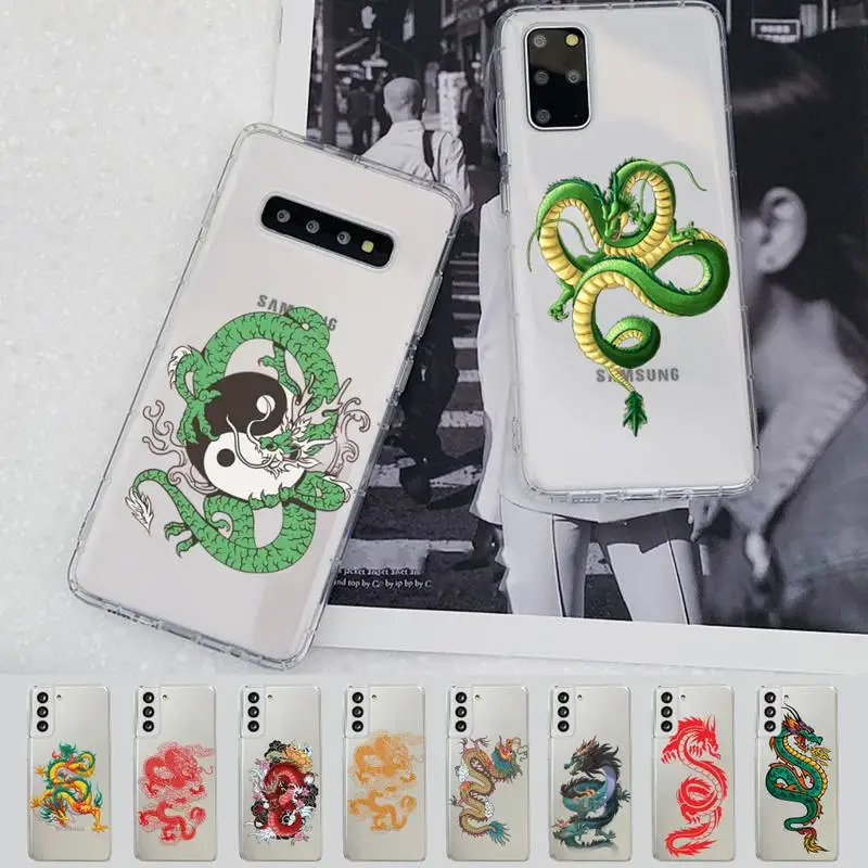 

YNDFCNB Chinese Dragon Phone Case for Samsung S20 S10 lite S21 plus for Redmi Note8 9pro for Huawei P20 Clear Case