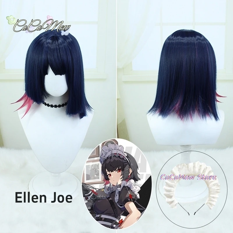 Парик для косплея Game Zenless Zone Zero Ellen Joe короткие синтетические волосы 30 см черные