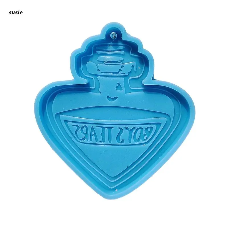 

X7YA Bottle Keychains Mold DIY Epoxy Craft Necklace Keychain Jewelry Mold