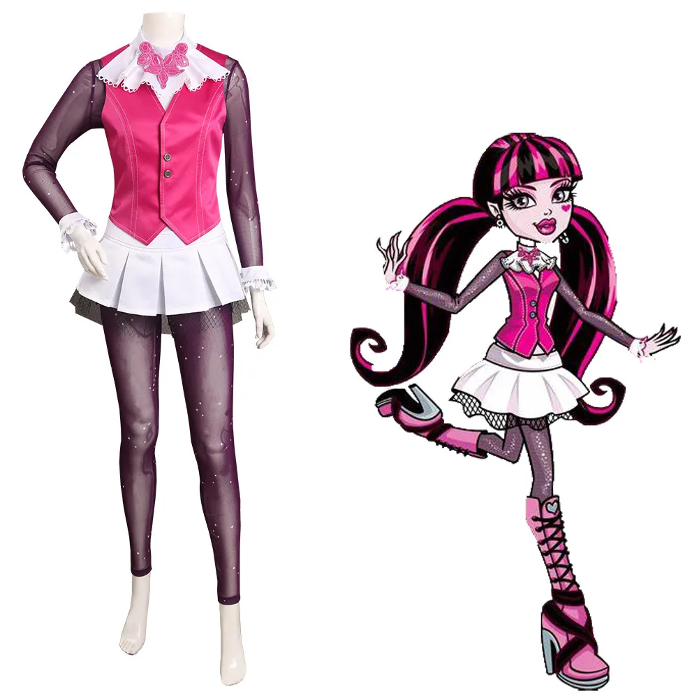 Monster High Draculaura Cosplay Costume Outfits Halloween Carnival Suit Women Ladies Role Play Xmas