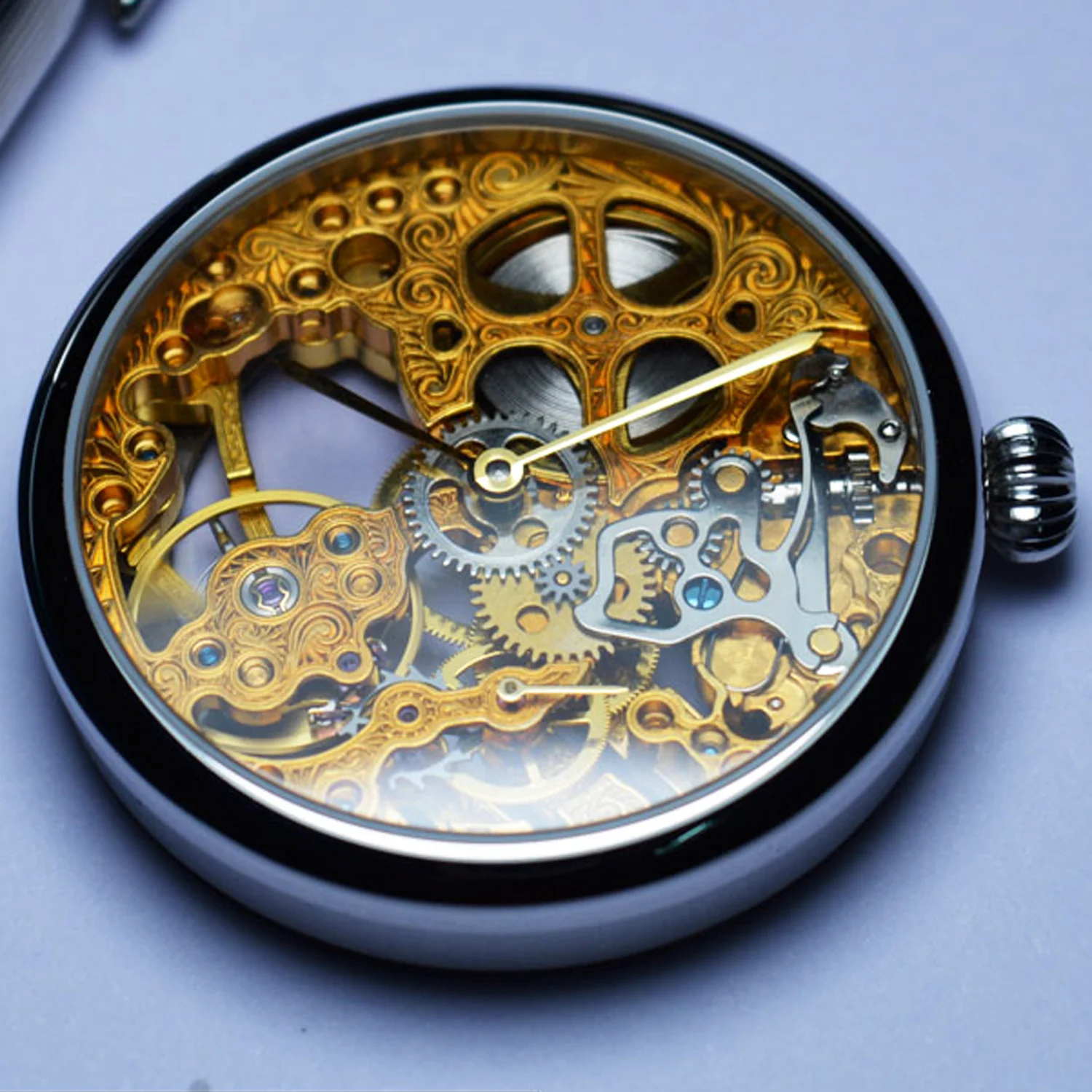 Vintage DIY pocket watch st3620 hand wind watch face mechanical watch for men's gift 42mm