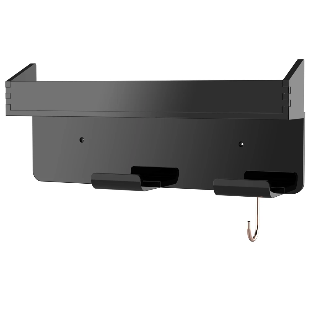 

Держатель для фен, полка для хранения, полка для ванной, фен для волос, универсальный, черный