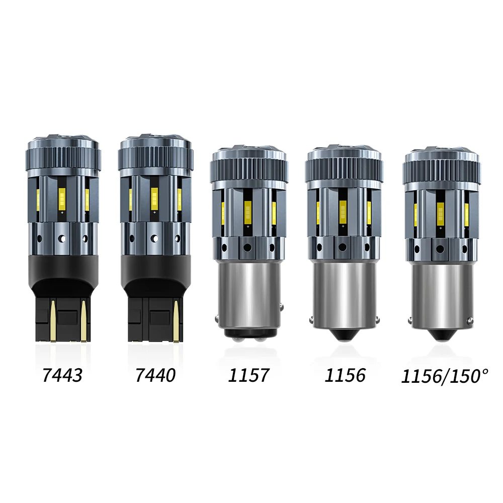 2x Canbus 1156 BA15S P21W 1157 BAY15D P21 5W 7443 W21/5W LED Bulbs No error Car Reverse Lights Turn Signal Brake With Fan |