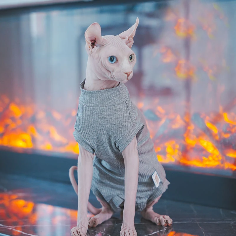 Пижама женская Всесезонная однотонная милый жилет с 4 ногами и кошкой-сфинксом