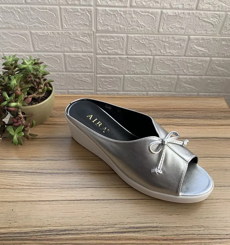 Women's Large Wedge Heel Slippers 41 42 43 Comfortable New Sandals Fat Foot