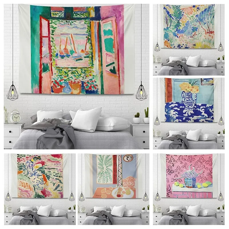 Wall tapestry aesthetic Home room decor boho accessories hanging large fabric autumn simple Bedroom carpet nordic plant