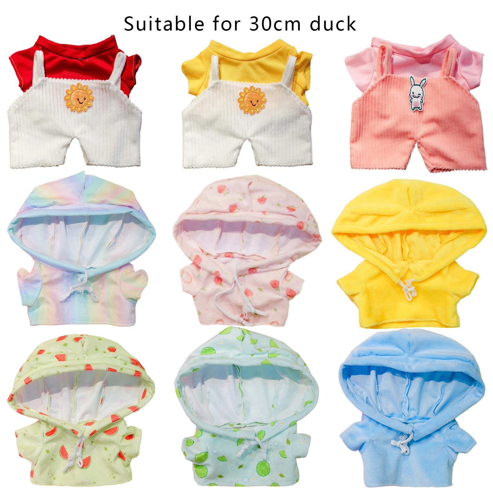 Clothes For Duck Lalafanfan 30 cm Yellow Plush Ducks Bags Clothes Glasses Hairband Plush Animal Doll Accessories Duck Girls Gift