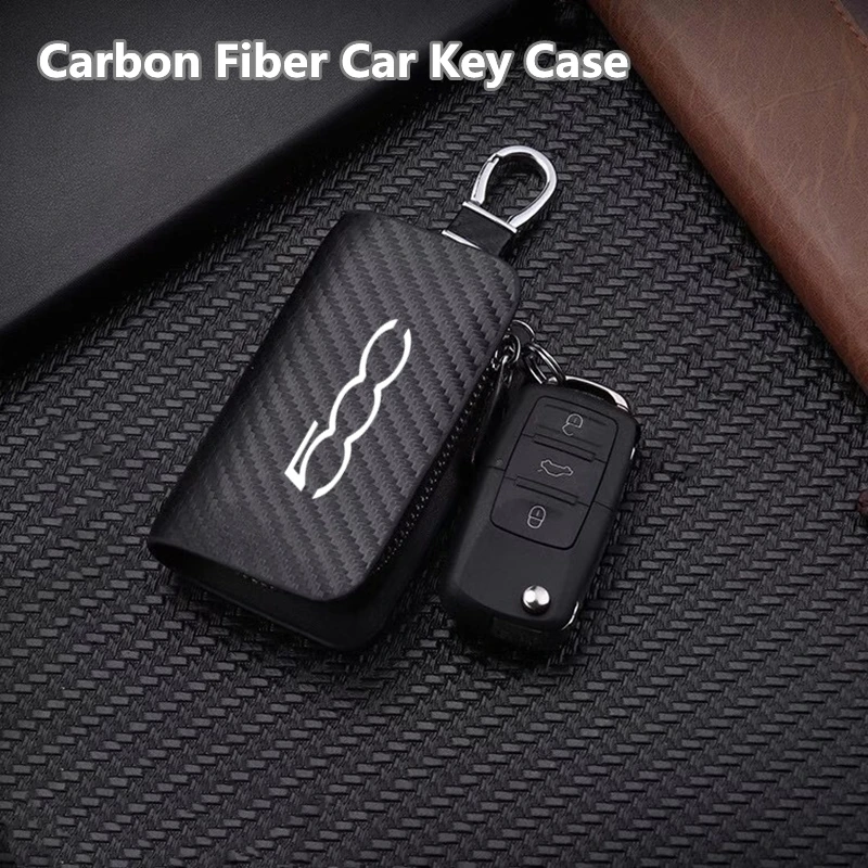 

NEW Carbon fiber PC Car Smart Key Fob Case SKin Cover Anti Scratch Cover For Fiat Abarth 500 Abarth 595 abarth 124