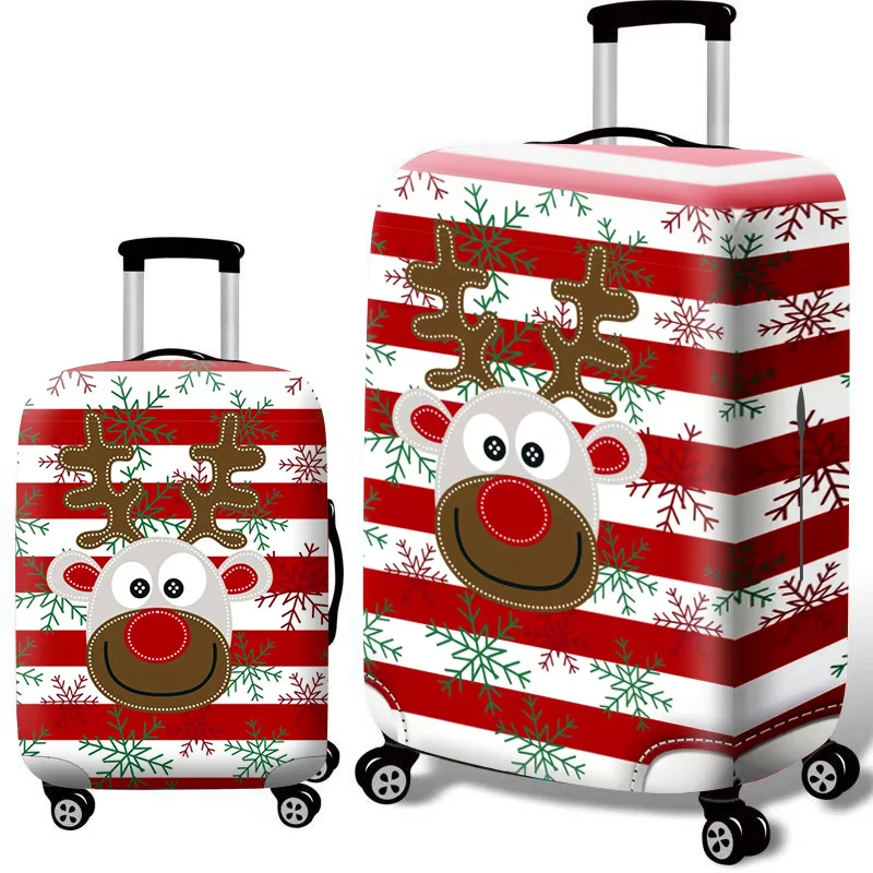 Christmas Pattern Stretch Fabric Luggage Cover Suit 18-32 Inch Trolley Suitcase Case Covers Travel Accessories Travel Organizer