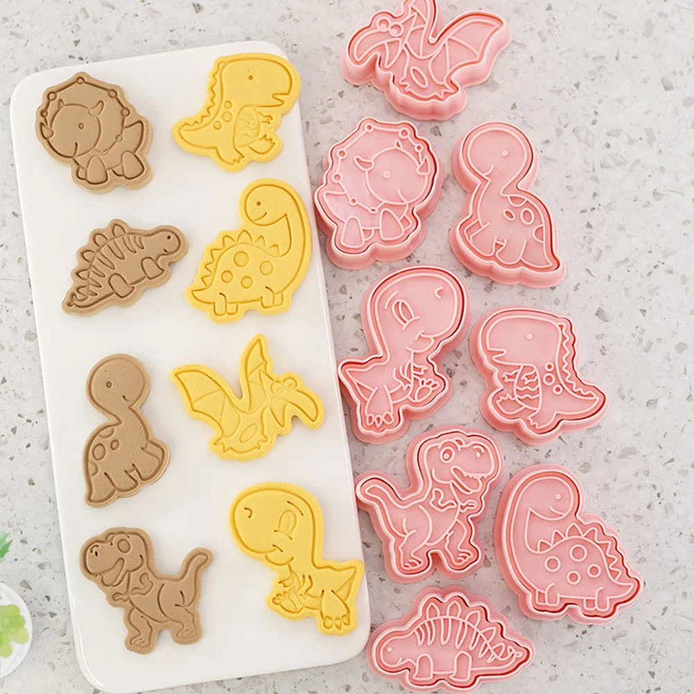 

8 Pcs DIY Baking Molds Three-dimensional Cookie Stamps Pp Plastic Biscuit