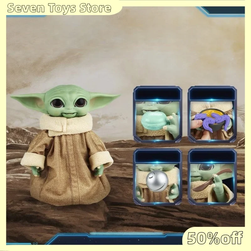 Фото Новая официальная электронная игрушка Star Wars The Mandalorian Grogu Baby Yoda со звуком и интерактивными функциями, коллекционный подарок для взрослых №2