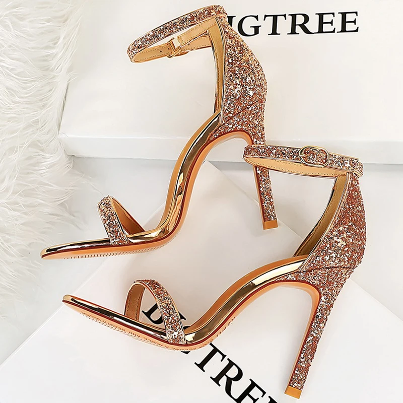

Comemore Women Pumps Sparkle Sequins Stiletto Heels 10cm Party Shoes Woman Shoe Heel Summer Sandals 2023 Shoes Sexy High Heels