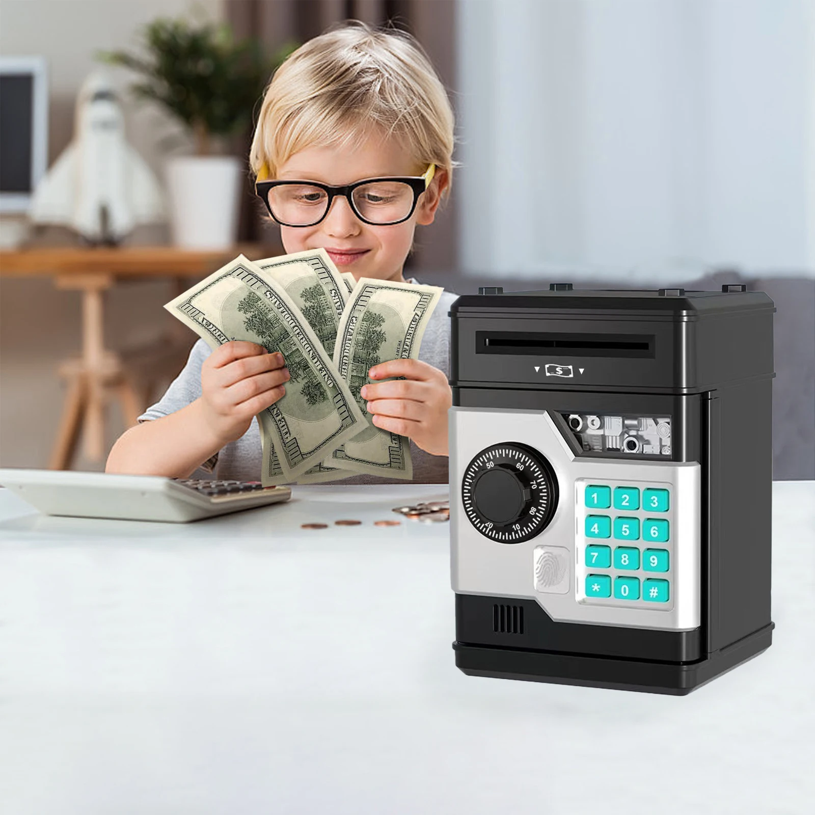 Мини-копилка с паролем копилка автоматический отпечаток пальца деньги банкомат