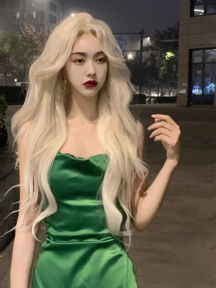 Wig Cos Troupe Lisa Long Hair Medium Split Large Wave Natural Full Head Cover