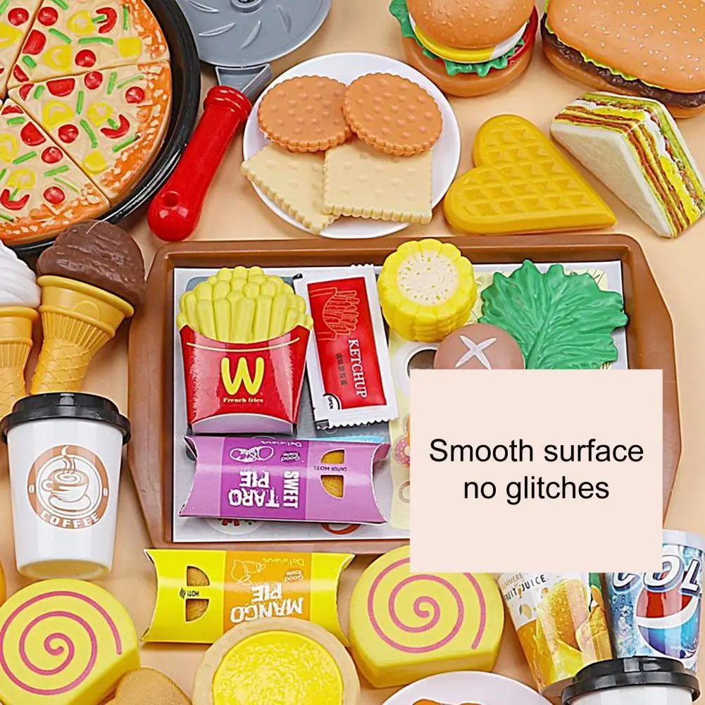 

Kitchen Game Toy Realistic Washable Smooth Edge Plastic Kitchen Toy Shopping Cart Set Simulation Kitchen Toy for Baby