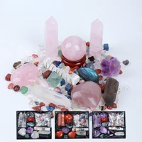 natural crystal point healing stone magic wand chakra stone collection reiki crystal crafts with gifts box