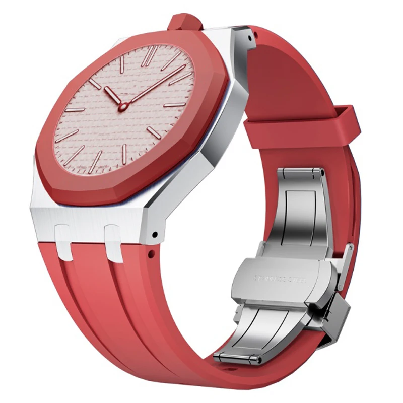 Фото Металлический корпус, силиконовый ремешок, мод-комплект для Swatch AP Royal POP, набор для переделки карманных часов в наручные, 2-в-1, резиновый браслет, аксессуары. №3