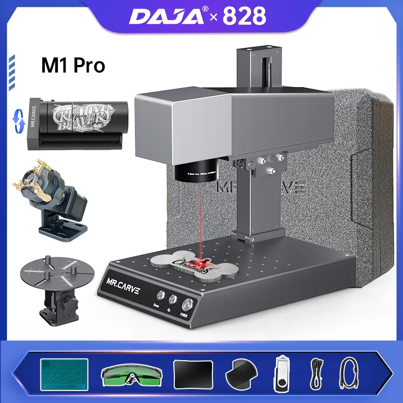 DAJA Fiber Laser Marking Machine M1 Pro High-Precision Metal Nameplate Engraver Portable Engraving Industrial Desktop