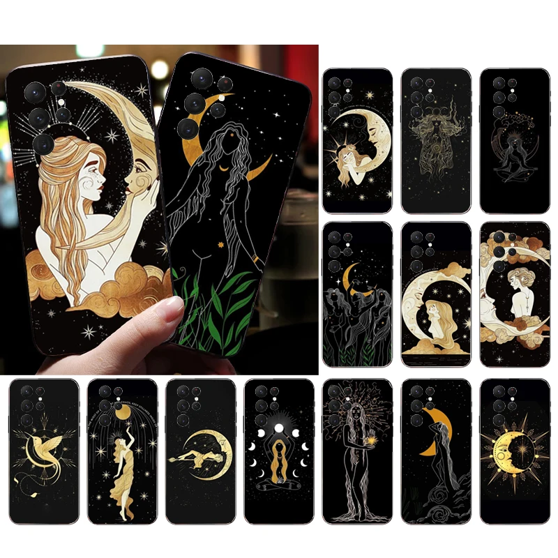 

Phone Case for Samsung Galaxy S23 S22 S21 S20 Ultra S20 S22 S21 Plus S10E S20FE Note 10Plus 20Ultra Witches Moon Tarot Goddess