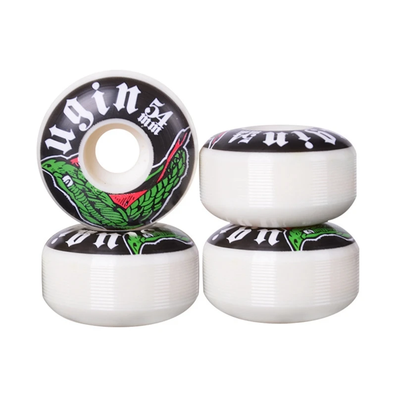 

UGIN 4 Pack Skateboard Wheels Skateboard Wheels Replace High Resilience Skateboard Wheels 52 X 32Mm 100A PU Double Rocker