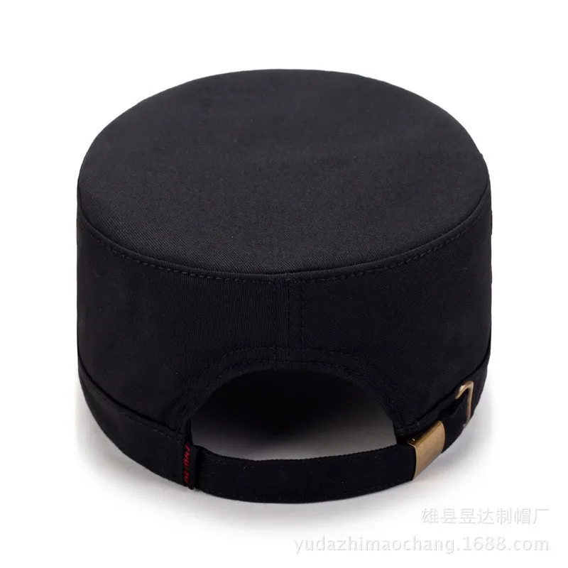 Langge Same Hat Men's Autumn and Winter Flat-Top Cap Outdoor Sun Protection Korean Casual Brim Black