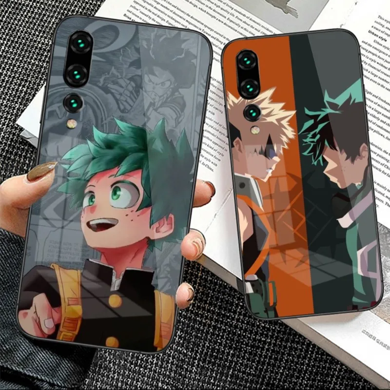 

My Hero Academia Phone Case for Huawei P50 P40 P30 P20 Pro Mate 40 30 20 Pro Nova 9 8 7 PC Glass Cover Funda Shell