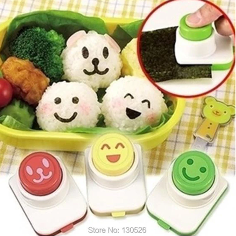 

3Pcs/lot DIY Cooking Kitchen Gadgets Sushi Tools Smile Nori Accessories Onigiri Molds Kawaii Sushi Tools Face Expression Cutter