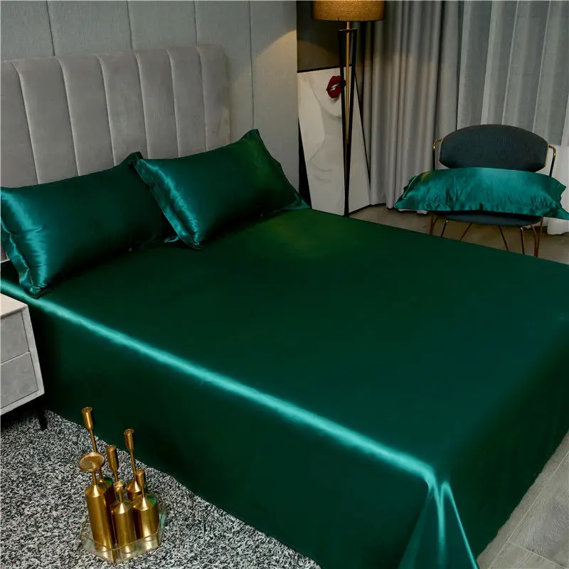 

New Double sided Ice silk bed sheet , double bed single bed, summer bed linen, machine washable solid color single bed