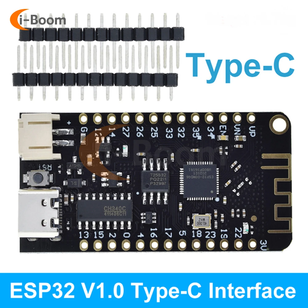 

Макетная плата USB ESP32 Type-C, 1 шт., Wi-Fi + Bluetooth, сверхнизкая мощность, 4 Мб флэш-памяти, совместима с плата расширения MicroPython