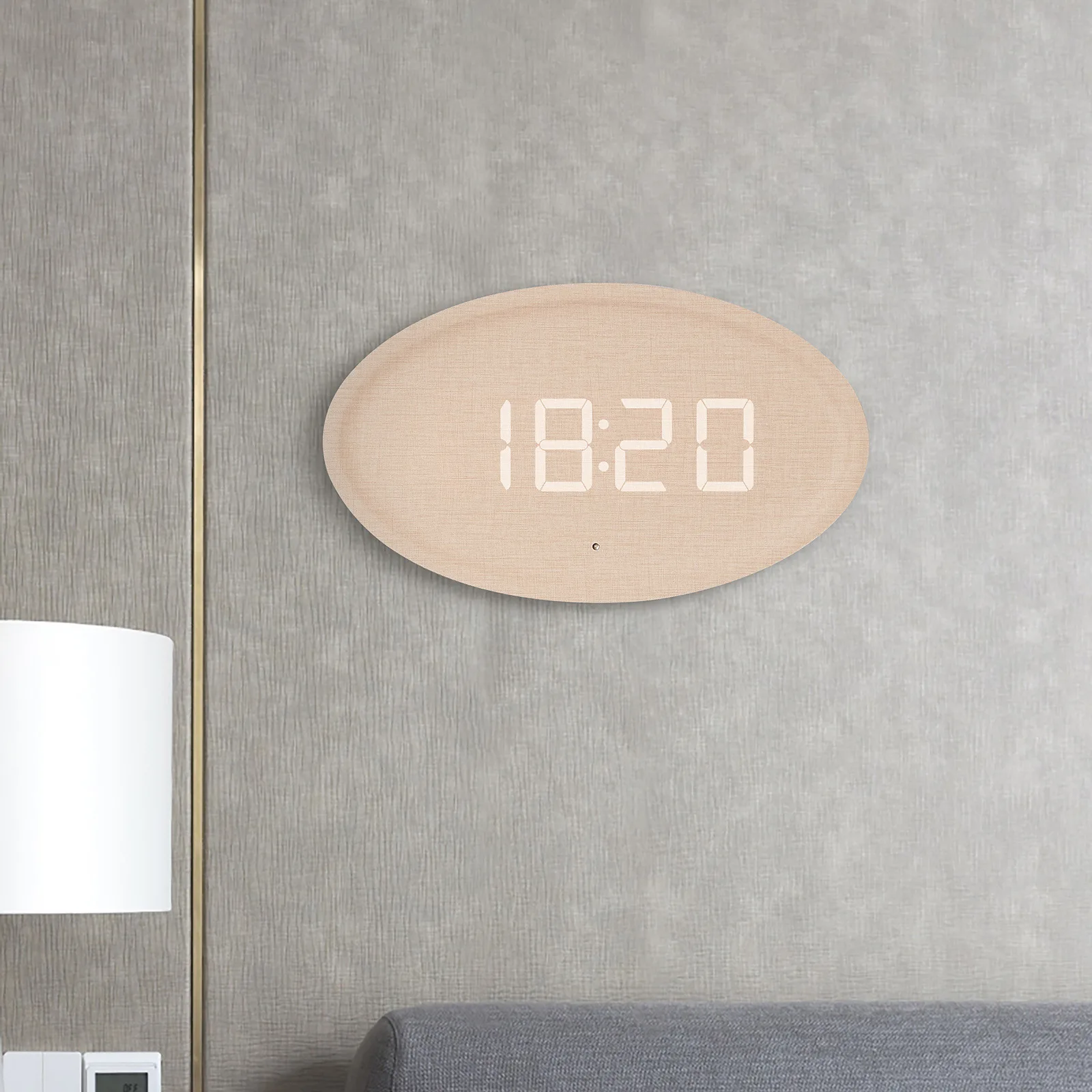 

Wooden Digital Wall Clock Creative Simple Imitation Solid Wood Grain Led Clock Automatic Photosensitivity Hanging Clock For Home