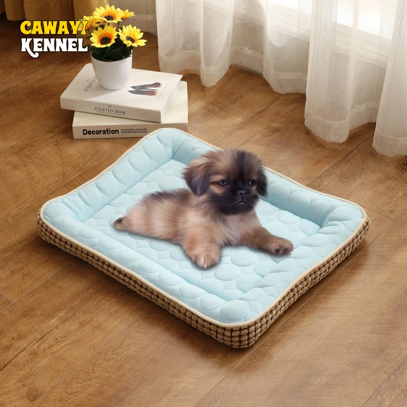 

CAWAYI KENNEL Dog Cooling Mat Pet Ice Pad Teddy Mattress Pet Cool Mat Bed Cat Summer Keep Cool Ice Silk Cooling Dog Mat for Dogs