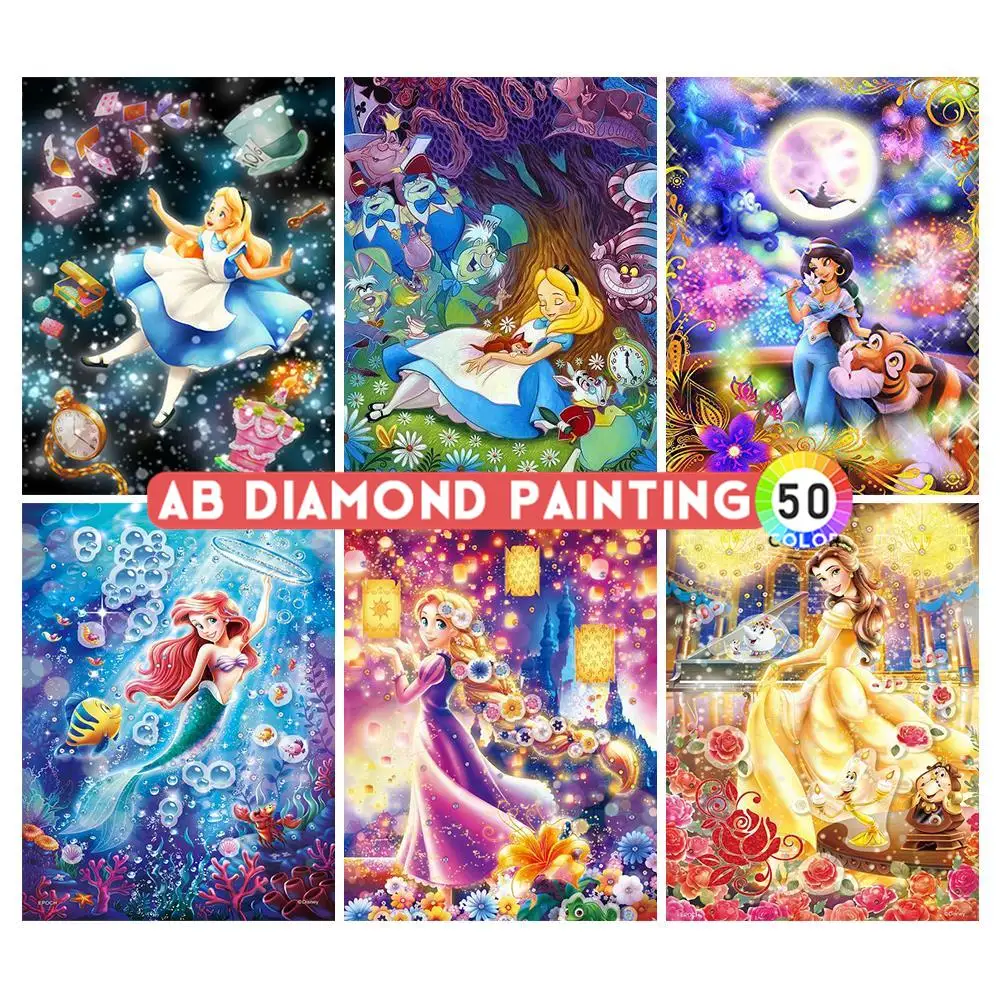 

Алмазная живопись 5D «сделай сам», мозаика из мультфильма «Принцесса Диснея», бриллиантовая вышивка, наборы для вышивки крестиком, искусство, подарки для домашнего декора