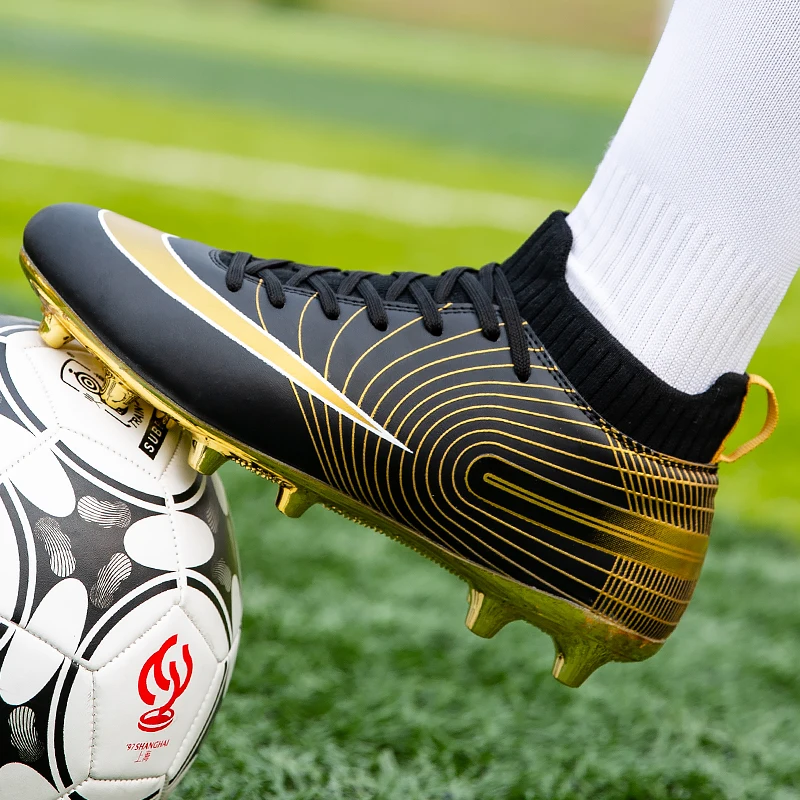 2023 Molten New Gold Men Soccer Shoes Adult Kids Training Football Boots Outdoor Grass Soccer Cleats Anti skid Futsal Shoes
