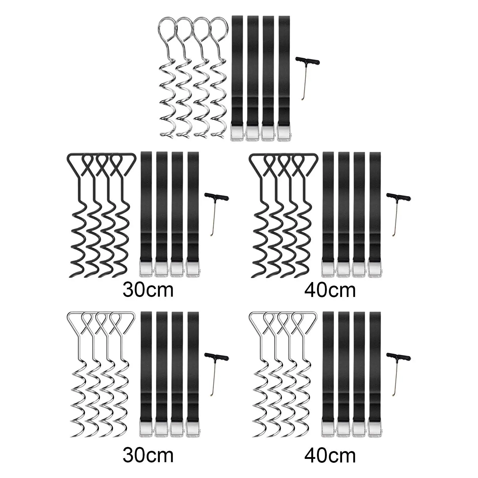 

4Pcs Trampoline Anchor Wind Stakes Tie Downs Heavy Duty Kit with T Hook