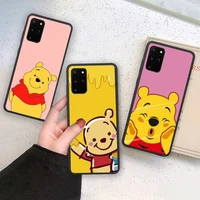cute cartoon pooh bear phone case soft for samsung galaxy note20 ultra 7 8 9 10 plus lite m21 m31s m30s m51 cover
