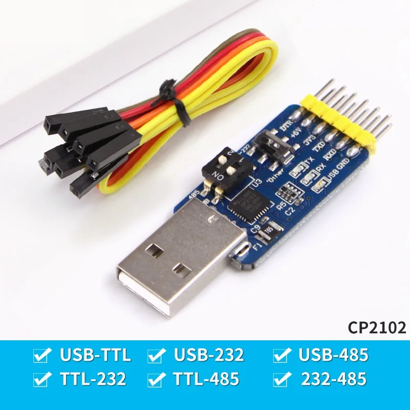 6 в 1 Многофункциональный модуль с последовательным портом USB для UART CP2102 CH340 TTL 485 232 CAN