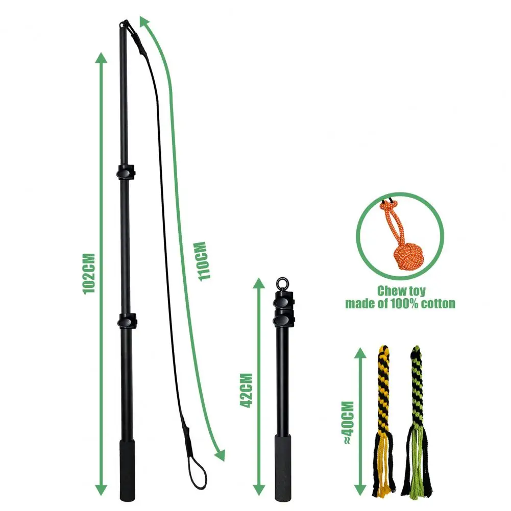 

1 Set Adjustable Wear-resistant Sports Training Dog Pursuit Drag Toys Stick Pet Training Pole for Outdoor