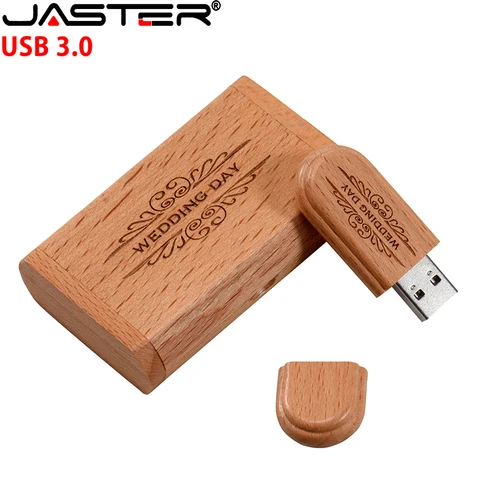 USB-флеш-накопитель JASTER деревянный с коробкой, 3,0/64/32/128 ГБ