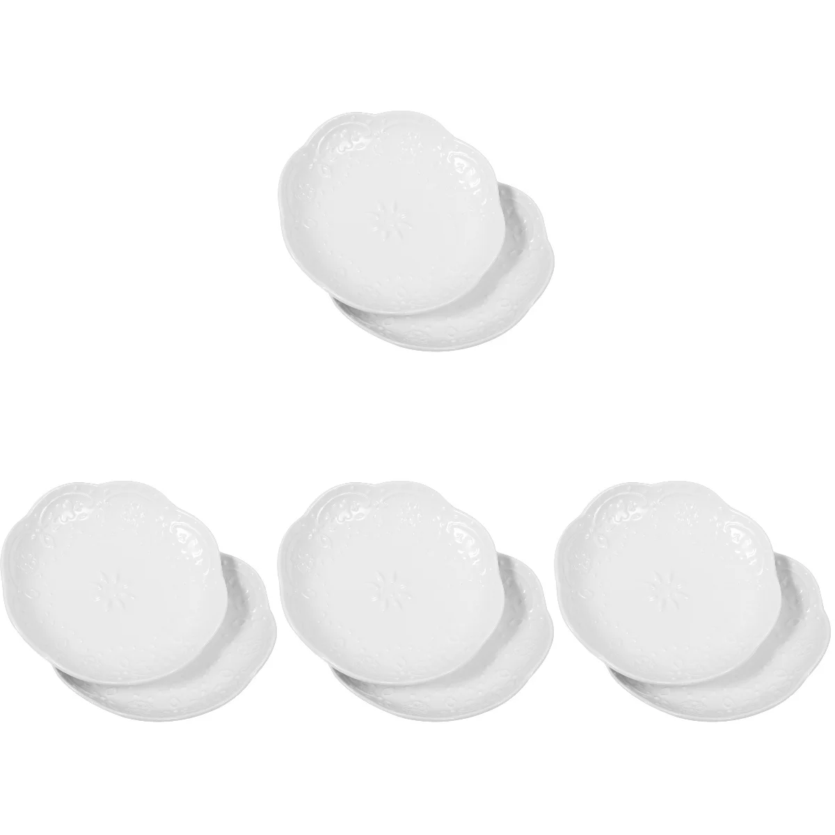 

8 Pcs White Bread & Butter Plate Sauce Dish Dish Bin Sauce Bowls White Dishes Embossed Ceramic Plate Ceramics Sauce Serving Tray