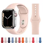 Ремешок силиконовый для Apple Watch, спортивный браслет для смарт-часов iWatch Series 6 se 5 4 3 7, 44 мм 40 мм 41 мм 38 мм 45 мм 42 мм