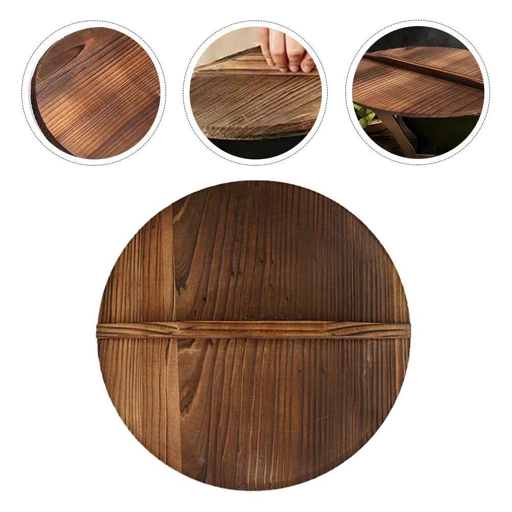 

Household Pot Cover Wooden Pot Lid Kitchen Pot Cover Protection Cover for Kitchen