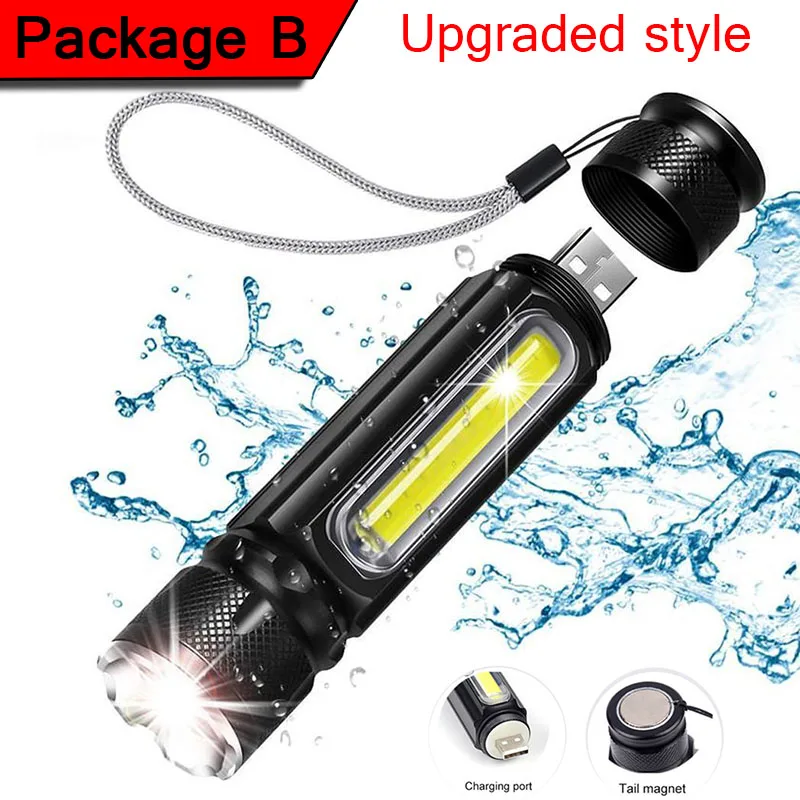 

USB перезаряжаемый фонарик T6 COB