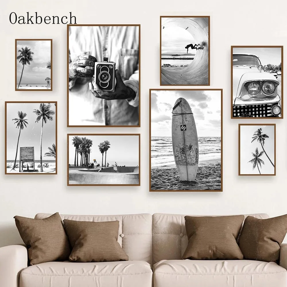 

Natural Landscape Canvas Print Coconut Tree Poster Camera Prints and Posters Ocean Painting Nordic Wall Pictures Bedroom Decor