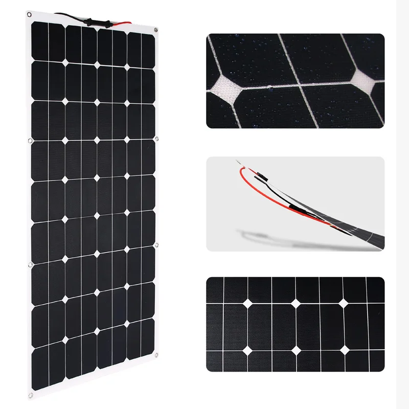50w 100w 120W 150W High Quality rollable amorphous silicon thin film flexible solar panel for RV boats marine