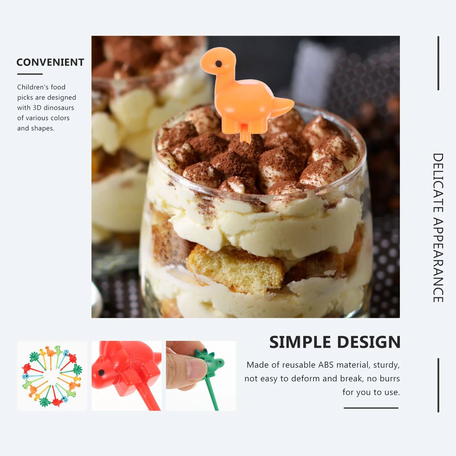 18 шт. пластиковые палочки для еды в виде динозавров