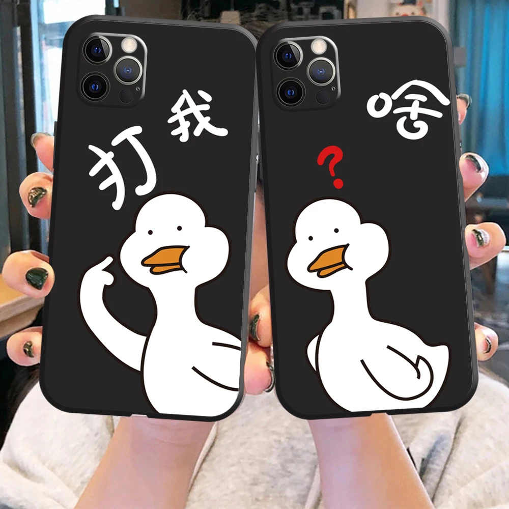 

The Great White Duck iPhone Black Case For iPhone 12 13 11 Xr ProMax Max 12 Xs Plus 2020 7 XR 6s Mini X 8 SE 6 Back Selena